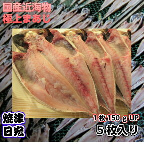 国産近海物　極上マアジ5枚入り　脂あります。おいし鯵の干物　アジ一夜干し　日本の食卓にはこのあじで決まり　おもてなしのおかず　無添加ひもの　酒のさかな　ごはんのお供　お茶漬け　国産まあじ