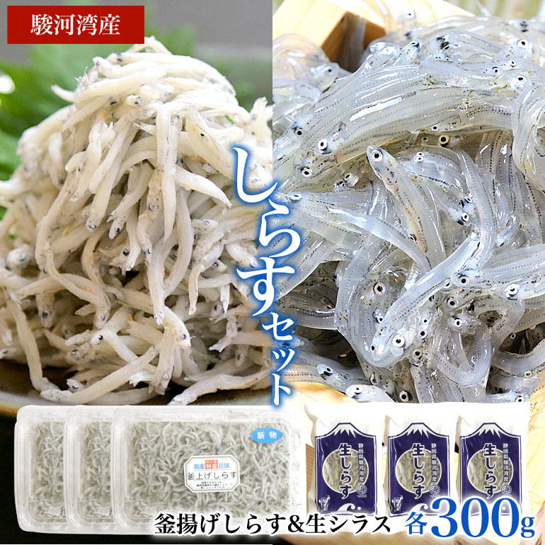 2023年新物入荷！【送料無料】 駿河湾しらすセット　釜揚げしらす100g×3パック 生しらす100g×3パック　天然無添加　…