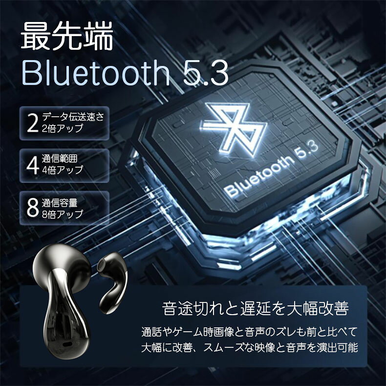 Bluetooth5.3 ワイヤレス イヤホン インナーイヤー型 高音質 自動ペアリング Bluetoothイヤホン ノイズキャンセリング マイク内蔵 音量調整 ハンズフリー通話 両耳 片耳 Siri対応 iPhone Android ギフト yakia-10001284 yakia サンプル画像3