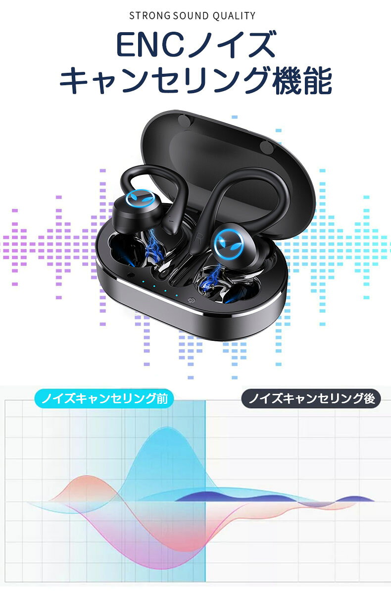 ワイヤレスイヤホン 耳掛け式 オープンイヤー Bluetooth イヤホン ノイズキャンセ...