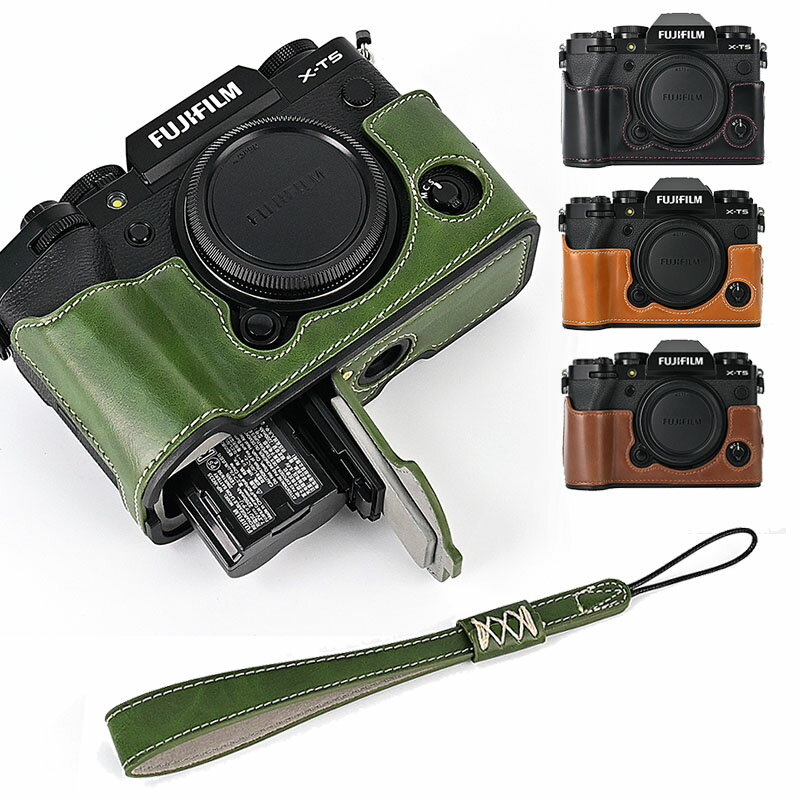 FUJIFILM カメラケース PUレザー ケース 富士 XT2/XT3 XT4 XT5 XT100 XT200 XT100S XT100F XF10 X100V X30 X70 XH2S ハイクオリティ レザーハーフケース 軽量 レザーケース 底面開閉 持ち運び便利 バッテリー交換可能 フジ 富士 カメラ保護ケース