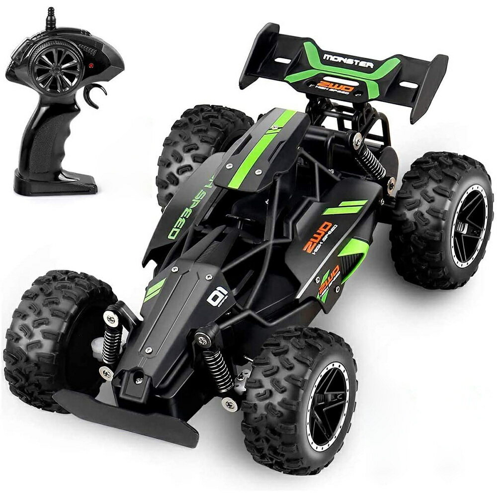 ラジコンカー 子供 オフロードラジコンカー こども向け 1/18 RCカー リモコンカー 操作時間30分 防振 2WD 2.4GHz無線操作 時速20km/h ...