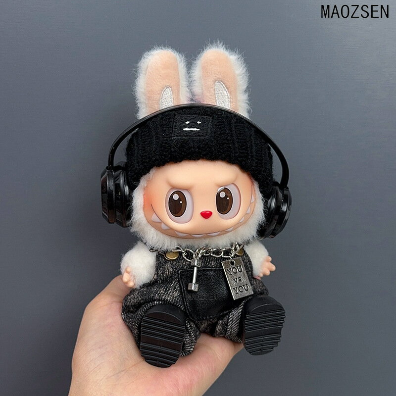 【5点セット】ぬいぐるみ用服 LABUBU ラブブ 17cm 衣装セット 着せ替え用 かわいい 男の子 女の子 ぬいぐるみ用 服 靴 帽子 イヤホン ネックレス スーツ ぬいぐるみ 服セット アイドル アニメ 人形用アクセサリー 雑貨 可愛い オシャレ