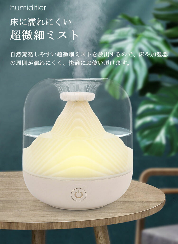 加湿器 卓上 超音波式加湿器 大容量 700ml アロマ加湿器 USB充電式 次亜塩素酸水対...