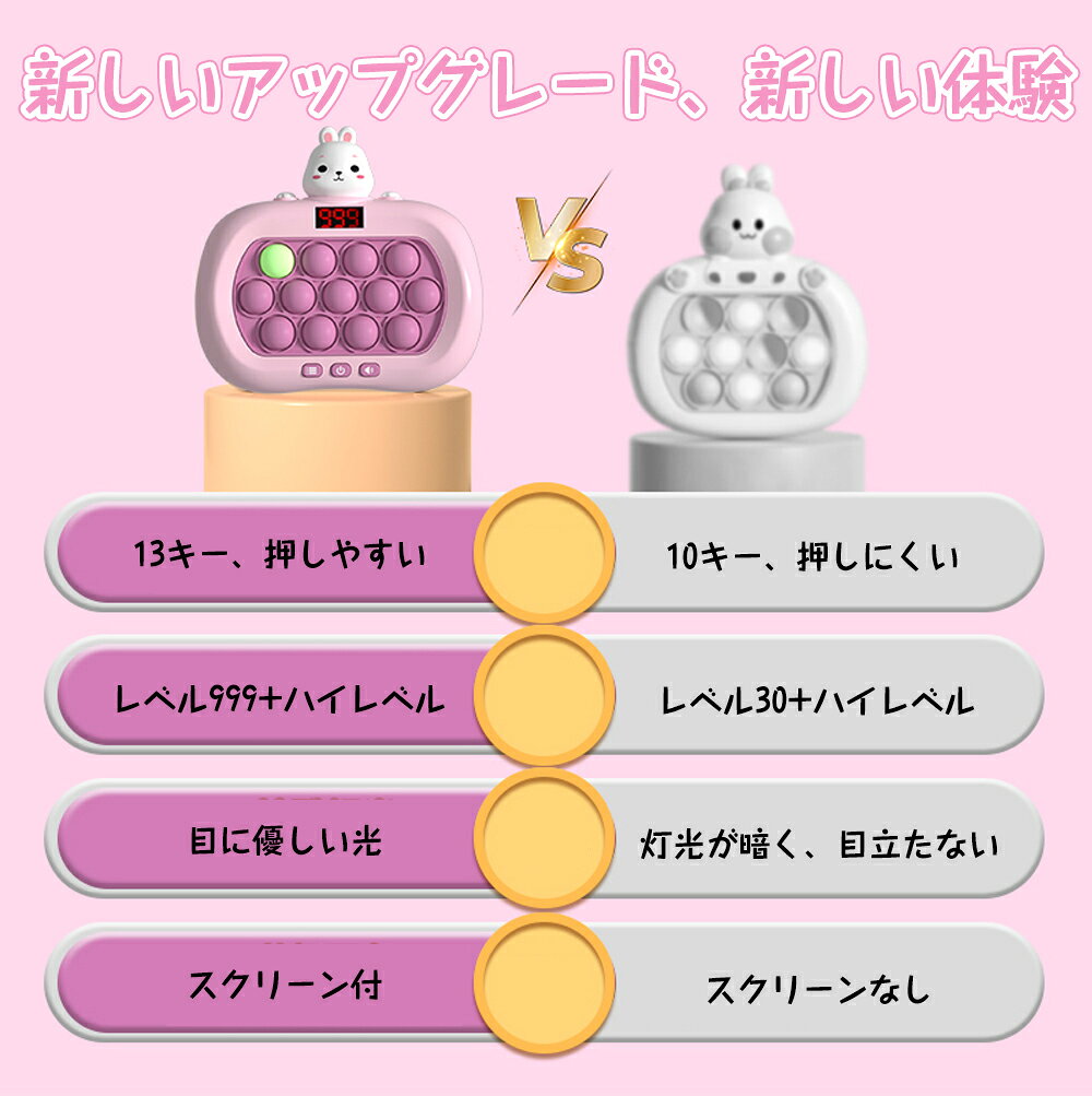 yakiaの第6世代 プッシュポップ ゲーム 電動 光る 知育玩具 13キー 6モード 999＋レベル スクリーン付 知育のプロ推薦 男の子 プレゼント 小学生 子供 おもちゃ 集中力 玩具 ストレス解消 グッズ 小学生が喜ぶプレゼント 6歳以上対応｜アングル3