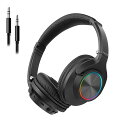 ワイヤレス ヘッドホン Bluetooth 5.1 40時間再生 ヘッドホン オーバーイヤーヘッドホン マイク内蔵 ヘッドホン 有線 無線 両用 遮音 密閉型 ハンズフリー通話可能 ブルートゥース ヘッドフォン LEDライト 伸縮式 折りたたみ式 HiFi 通話対応 iPhone/iPad/Android/PC(2)