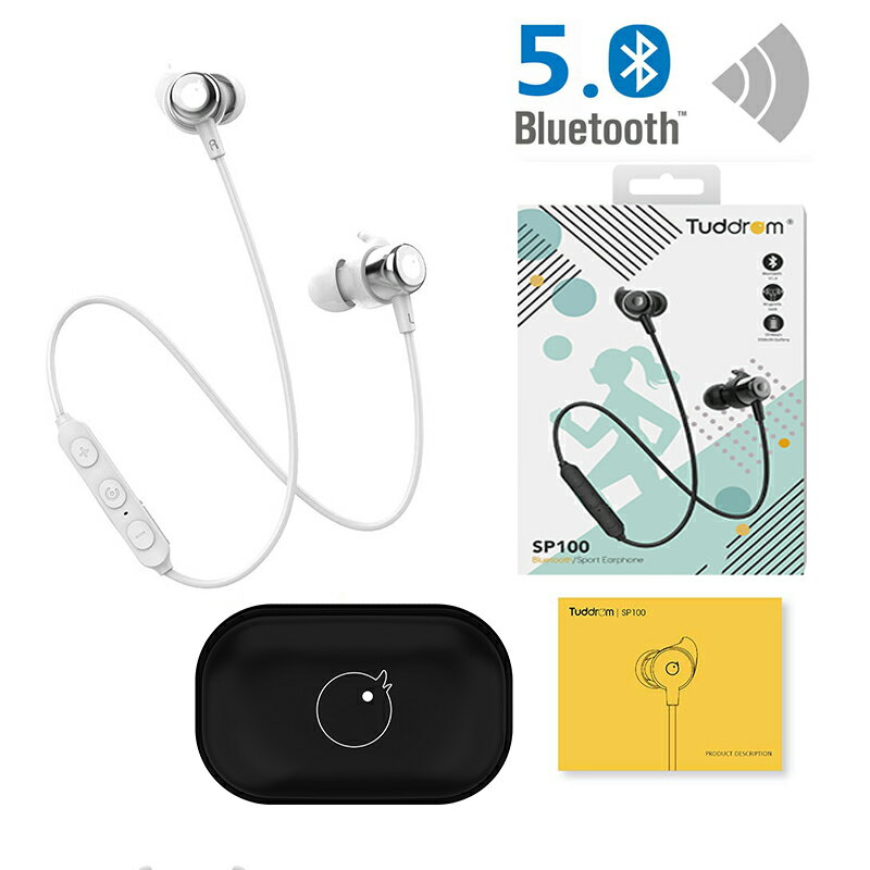 SS期間限定50%OFF！【あす楽対応 一年保証】Bluetooth 5.0 IPX5防水 イヤホン 高音質 Tuddrom ブルートゥース CVC6.0ノイズキャンセリング マグネット搭載 10時間連続再生 マイク付き ハンズフリー通話 ステレオ ワイヤレ ヘッドホン