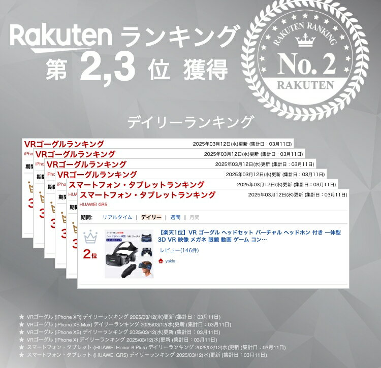 【楽天1位】VR ゴーグル ヘッドセット バーチャル ヘッドホン 付き 一体型 3D VR 映像 メガネ 眼鏡 動画 ゲーム コントローラ 内蔵 リモコン 付き iPhone android スマートフォン アイフォン 対応 スマホ グラス 4.7-6.5インチ 最新型