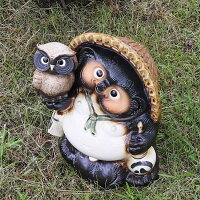 10号ふくろう持ち狸(粉引)