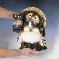 10号ふくろう持ち狸(粉引)