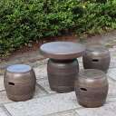 【今だけ限定10%OFFクーポン配布中】送料無料 16号信楽焼ガーデンテーブル 陶器テーブル 焼き物 お庭、ベランダ用庭園セット ガーデンテーブルセット 陶器 イス 信楽焼テーブル ガーデンセット 屋外用 te-0015