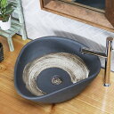 【8月1日限定11%OFFクーポン】信楽焼 黒ハケメ花型(中型)手洗い鉢 飽きのこない洗面鉢 お洒落な洗面器 手洗器 手洗鉢 洗面ボール 洗面シンク 陶器 洗面...