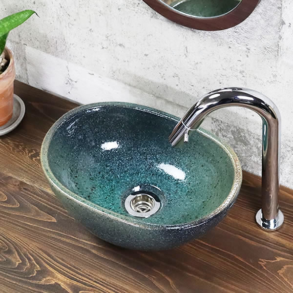 【いまだけ15%OFFクーポン】手洗い鉢 陶器洗面 信楽焼 洗面ボウル 手洗器 洗面ボール トイレ用 小さい鉢 手洗鉢 陶器 洗面鉢 鉢 手洗い器 鉢 洗面シンク 洗面器 洗面台 ボール 和風 やきもの しがらき 小判型 tr-1203