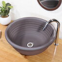 【今だけ10%OFFクーポン】信楽焼 黒の流水(大型)手洗い鉢 飽きのこない洗面鉢 お洒落な洗面器 手洗器 手洗鉢 洗面ボール 洗面シンク 陶器 洗面台 手洗い...