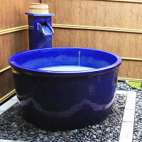 信楽焼き陶器のお風呂【直径1100ミリ】露天風呂に最適な陶器浴槽◆丸型◆