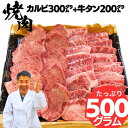 肉セット 母の日 父の日 入学祝い 就職祝い 卒業祝い 内祝い お肉バーベキュー bbq 焼肉 セット 黒毛 和牛 カルビ 300g + 厚切り 牛タン 塩用 200g 4人前 ~ 5人前 合計 500g 牛 肉 簡易包装 盛り合わせ タレ付き 取り寄せ 高級 焼き肉 ギフト お肉 グルメ 食べ物 a