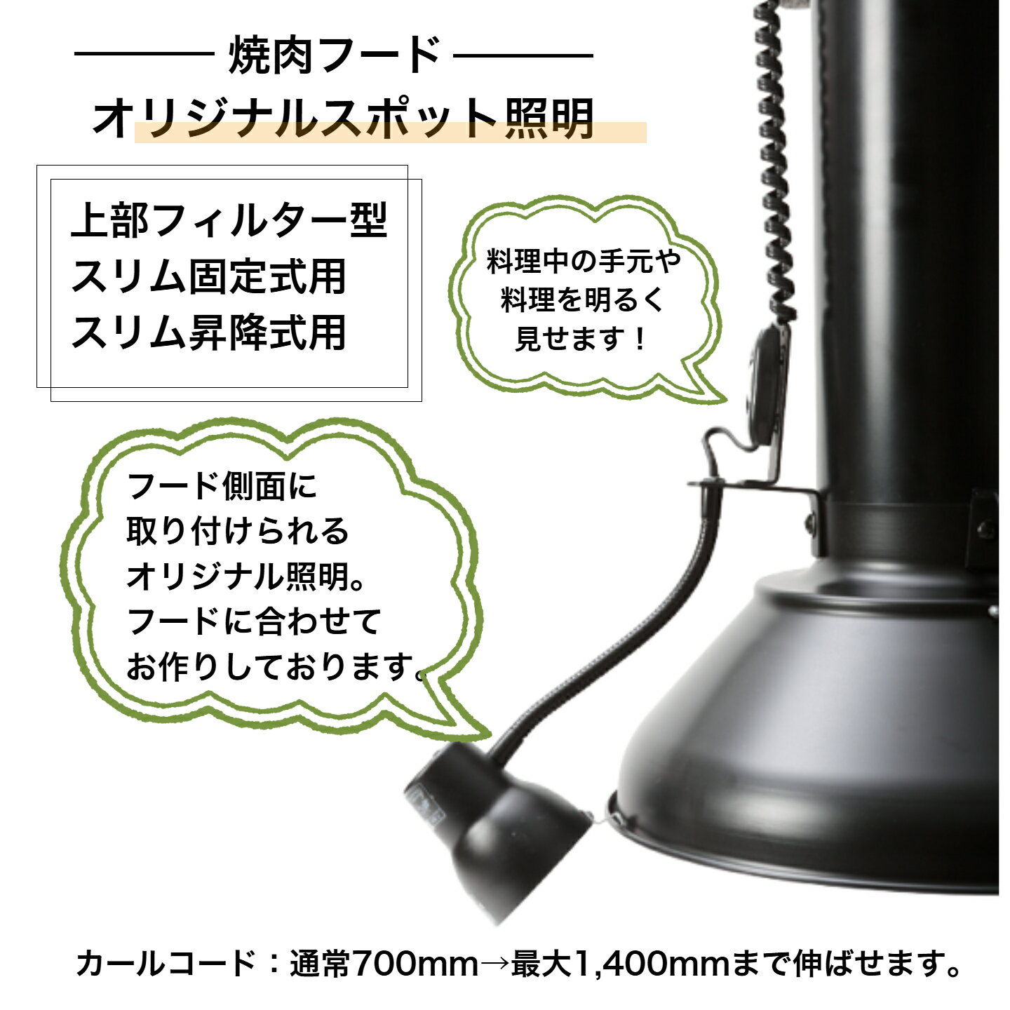 焼肉フード　スポット照明（上部フィルター型用・スリムタイプ用）
