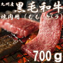 九州産黒毛和牛焼肉セット　700g(もも・バラ　各350g) 宮崎県・有田牧場から産地直送他商品との同梱不可 2