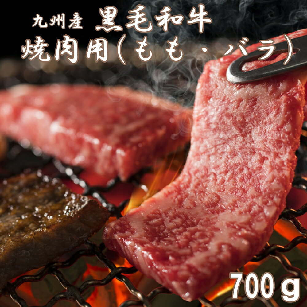 九州産黒毛和牛焼肉用　700g(もも・バラ　各350g) 宮崎県・有田牧場から産地直送他商品との同梱不可