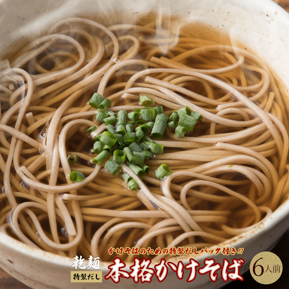 乾麺かけそば6人前セットたった5分で匠の味わい 本格だしを素材から煮出して匠の味を♪夜久野そば 国産 蕎麦 だしパッ…