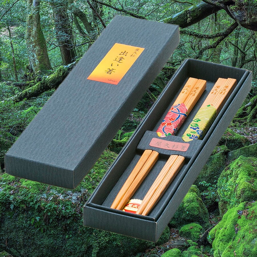 屋久杉出逢い夫婦箸 縁起物 長寿箸 プレゼント 贈り物 記念品 名入れ 箸