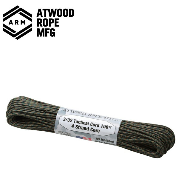 At wood Rope アットウッドロープ タクティカルコード ウッドランド 2.4mm×30m アウトドア キャンプ