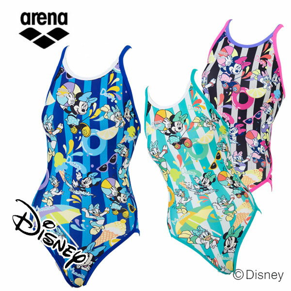 ディズニー アリーナ レディーストレーニング水着 トレーニングワンピース（オープンバック） DIS-3051W 女性用 タフスーツ 長持ち ディズニー 練習用のサムネイル