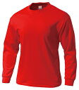 ウンドウ wundou P-175 オールスポーツ Tシャツ タフドライ長袖Tシャツ レッド