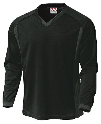 ウンドウ wundou P-1930 サッカー・フットサル シャツ ベーシックロングスリーブサッカーシャツ ブラック