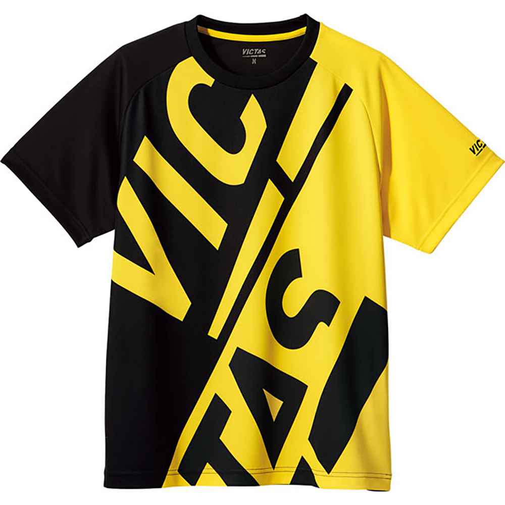 VICTAS BLOCK LOGO TEE BK~YL 2XS YTT-632102 YEjZbNX