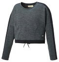 ゴーセン GOSEN W2061 テニス・バドミントン アパレル レディース 裏起毛ストレッチトレーナー ブラック杢