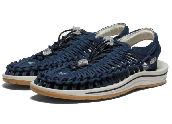 正規品 KEEN キーン メンズ ユニーク キャンバス サンダル NAVY/BIRCH 1026229 【ウォーキングシューズ以外との同梱はできません】