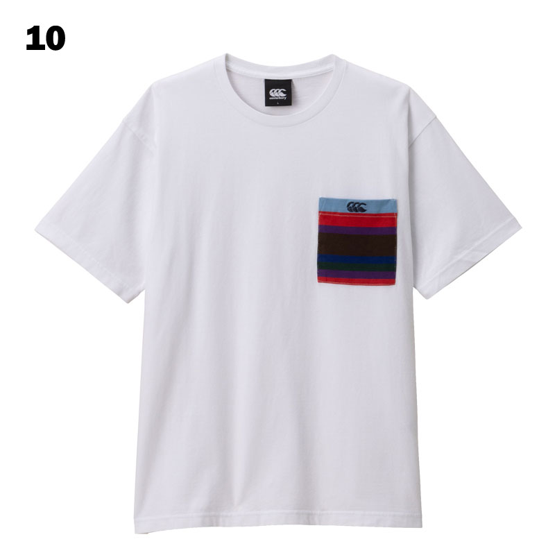 カンタベリー ストライプポケットラガーティ メンズ Tシャツ RA33032