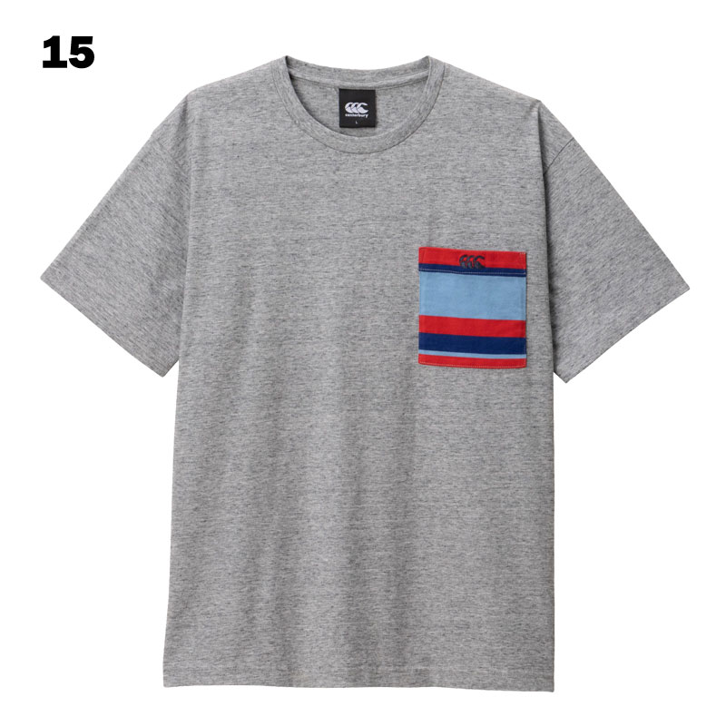 カンタベリー ストライプポケットラガーティ メンズ Tシャツ RA33032