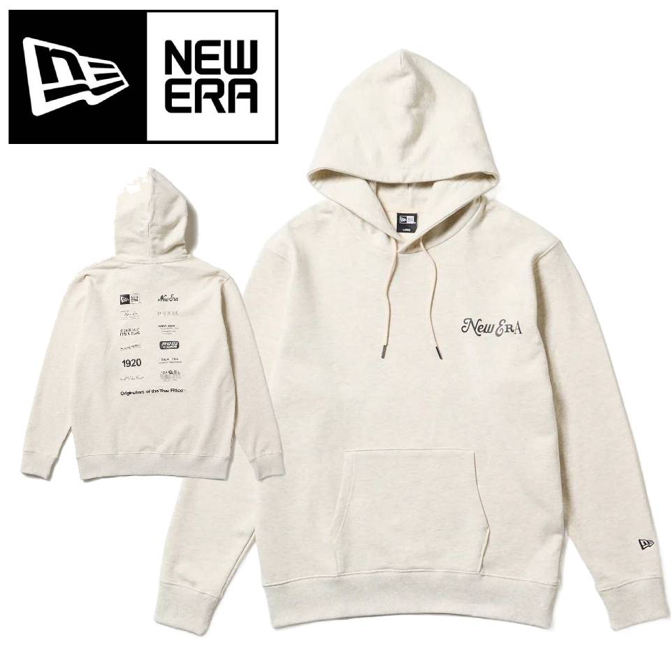 ニューエラ　NEWERA 裏毛 スウェット プルオーバーフーディー Archive Logo オートミール　14682638