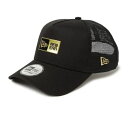ニューエラ ゴルフ 9FORTY A-Frame トラッカー Box Logo TPUロゴ ブラック × ゴールド ポイント10倍