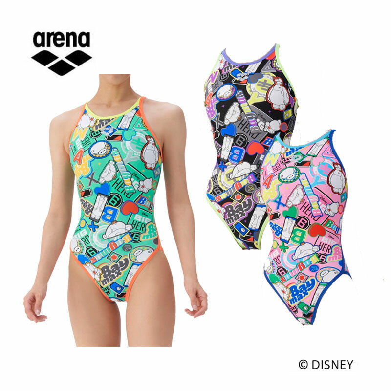 ディズニー アリーナ レディーストレーニング水着 トレーニングワンピース（オープンバック） AS5FWM56L 女性用 タフスーツ 長持ち ディズニー 練習用
