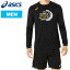 アシックス ドライスリップ加工プリント長袖シャツ パフォーマンスブラック asics 2051A349-001