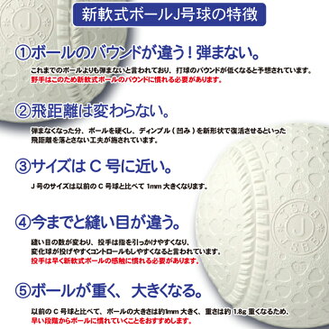 即納 新軟式野球ボール ナイガイ J号(小学生向け) ジュニア検定球 1ダース 12球入り