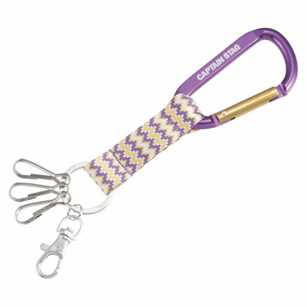 CAPTAIN　STAG（キャプテンスタッグ） カラビナ付キーリング　ウエーブ