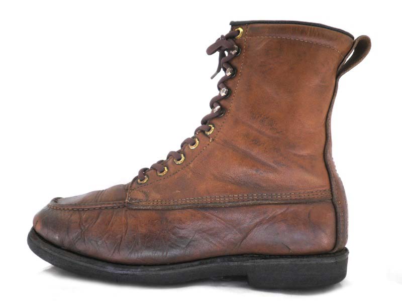 【中古】【送料無料】編上げワークブーツ約27.5-28.0cm　ダークブラウン♪YALAKU-ヤラク-メンズブーツ・紳士靴