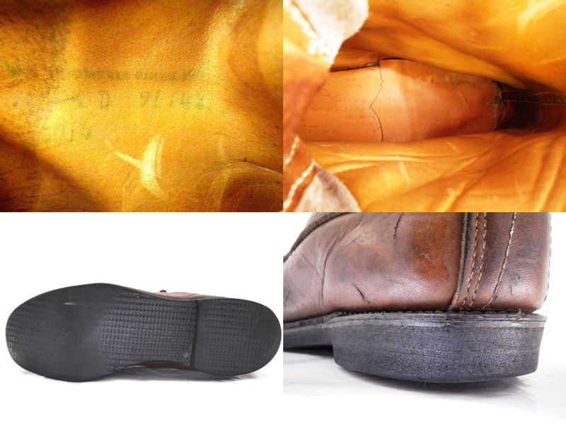 【中古】【送料無料】編上げワークブーツ約27.5-28.0cm　ダークブラウン♪YALAKU-ヤラク-メンズブーツ・紳士靴