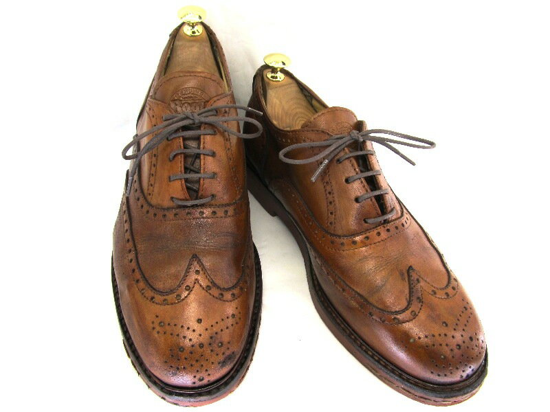 【中古】【送料無料】ROOTS 9 約27.0-27.5cm カナダ製 ウイングチップ♪YALAKU-ヤラク-メンズビジネスシューズ 紳士靴