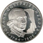 ドイツ ヨハン・ゴットフリート・ヘルダー生誕250周年 10マルク銀貨 1994年