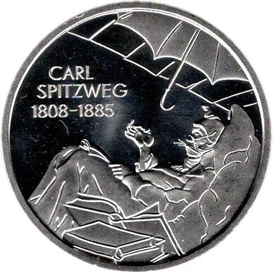 ドイツ カール・シュピッツヴェーク 10ユーロ銀貨 2008年