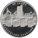【プルーフ】 ドイツ ザールラント州50年 10ユーロプルーフ銀貨 2007年