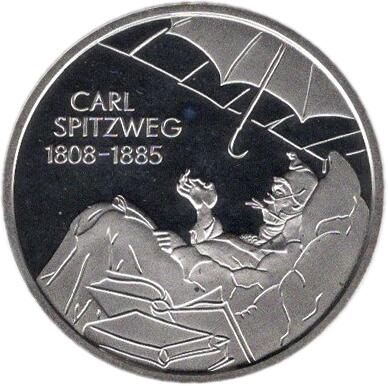 【プルーフ】 ドイツ カール・シュピッツヴェーク 10ユーロプルーフ銀貨 2008年