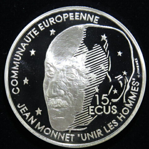 フランス ジャン・モネ 100フラン プルーフ銀貨 1992年