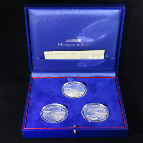 フランス 第9回世界陸上競技選手権パリ大会公式記念 1-1/2ユーロ銀貨 プルーフ3点セット 2003年