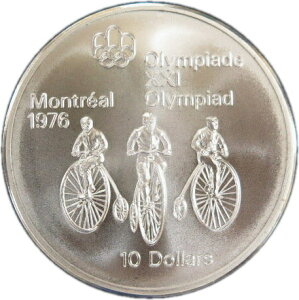 カナダ モントリオールオリンピック「サイクリング」記念10ドル銀貨 1974年 【銀貨】